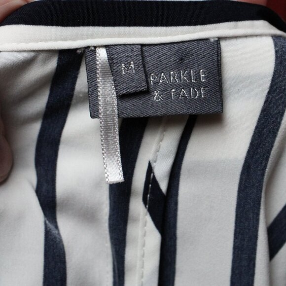 Sparkle & Fade Black and White Striped Blazer - Picture 12 of 13